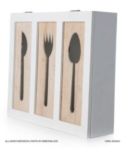 جا قاشقی چوبی سفید آشپزخانه