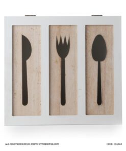 جا قاشقی چوبی سفید آشپزخانه