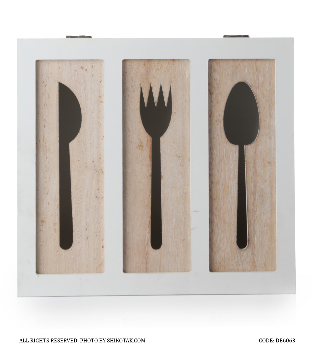 جا قاشقی چوبی سفید آشپزخانه