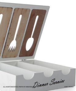 جا قاشقی چوبی سفید آشپزخانه