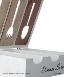 جا قاشقی چوبی سفید آشپزخانه