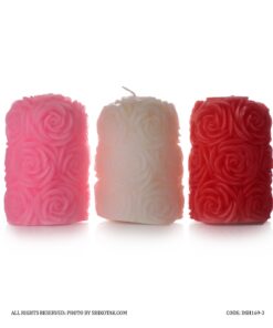 شمع استوانه ای طرح رز