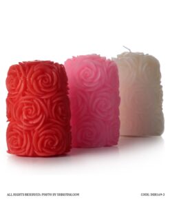 شمع استوانه ای طرح رز