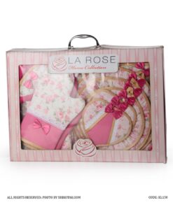 ست دم کنی عروس گلدار صورتی 18 تکه مدل Flowerita