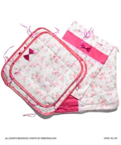 سرویس آشپزخانه پارچه ای عروس 18 تکه سرخابی Flowerita