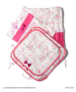 سرویس آشپزخانه پارچه ای عروس 18 تکه سرخابی Flowerita