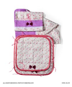 ست پارچه ای آشپزخانه عروس 18 تکه گلدار بنفش