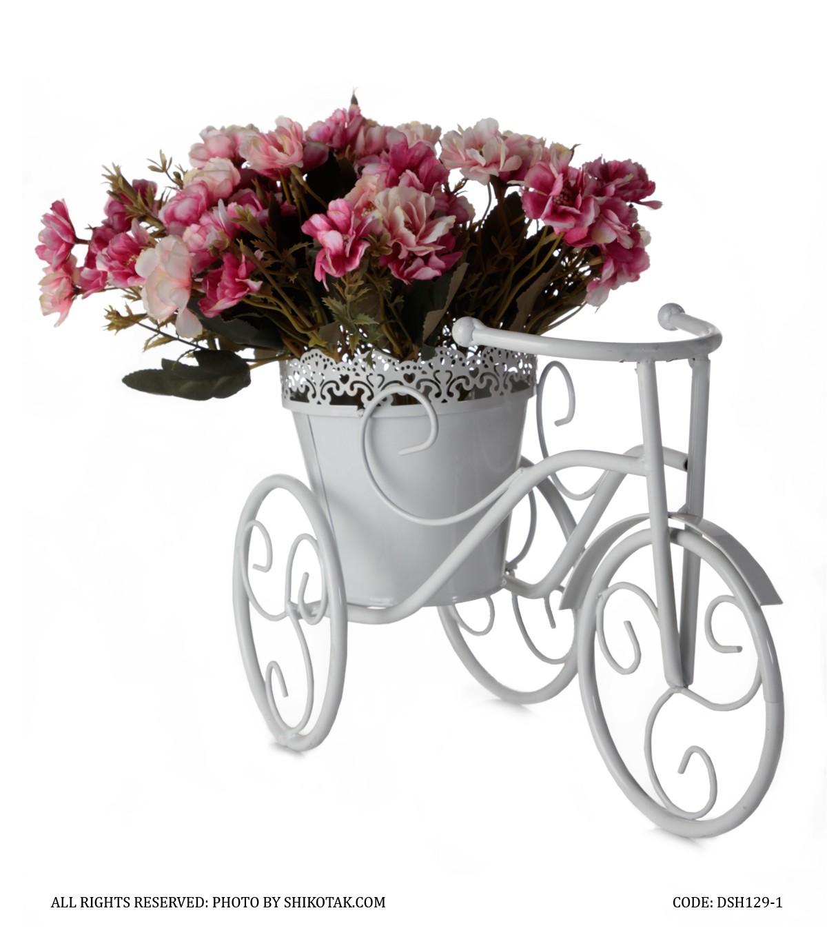 جا گلدانی طرح دوچرخه سفید