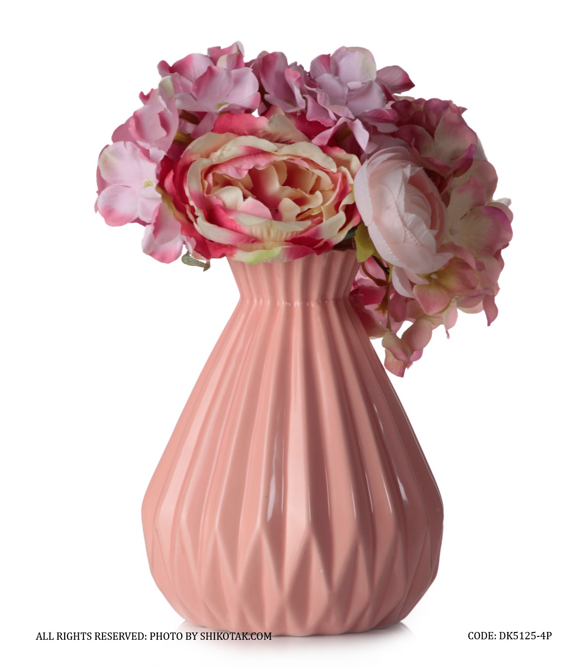 گلدان سرامیکی خمره ای صورتی