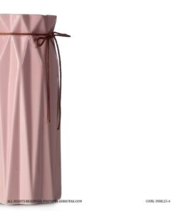 گلدان سرامیکی نخ دار صورتی