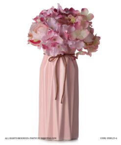 گلدان سرامیکی نخ دار صورتی