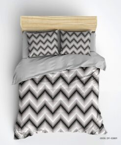 سرویس روتختی طرح زیگزاگی سیاه و سفید مدل ورتا