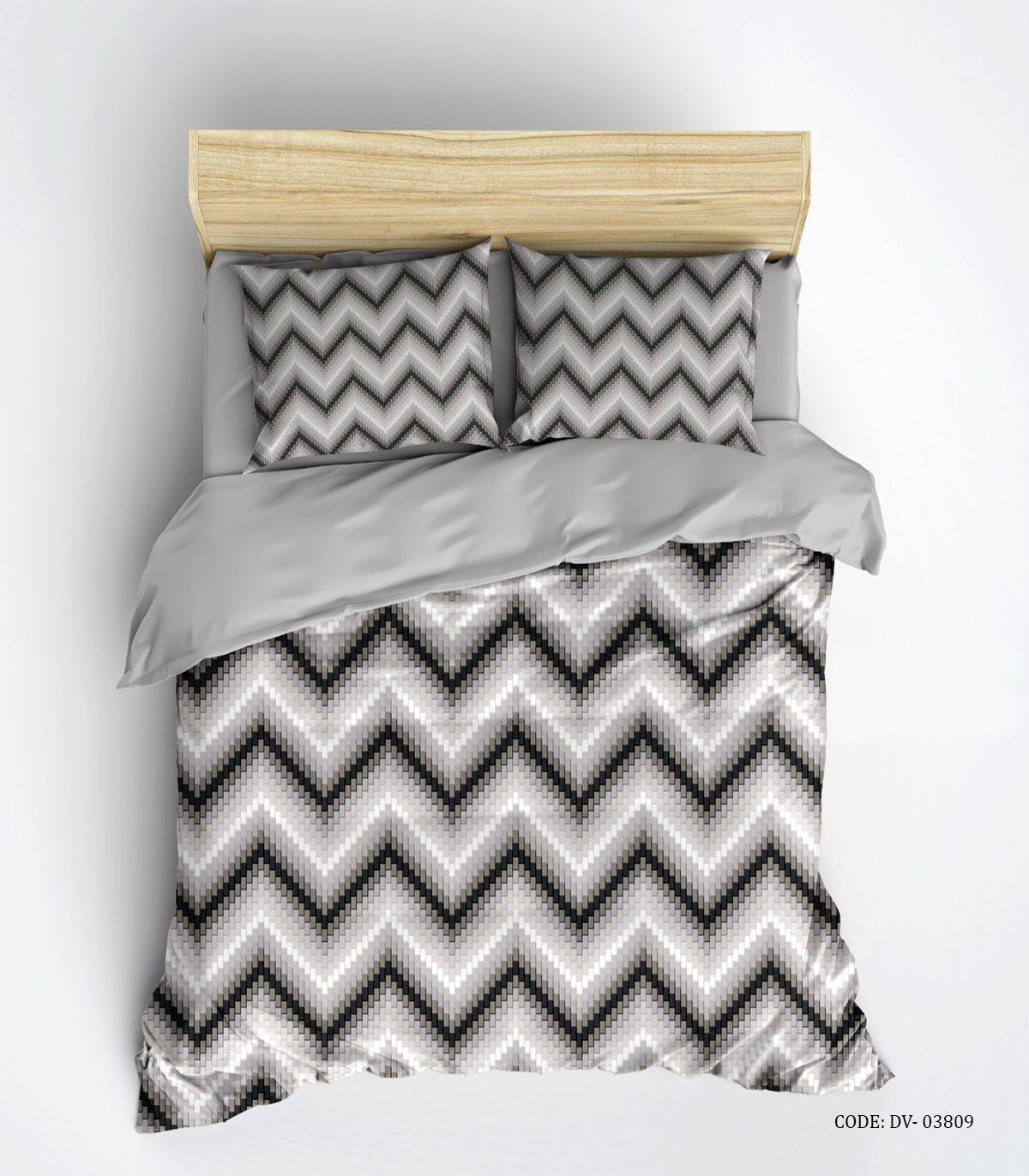 سرویس روتختی طرح زیگزاگی سیاه و سفید مدل ورتا