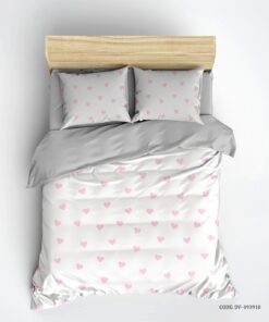 سرویس روتختی ساده طرح قلب صورتی