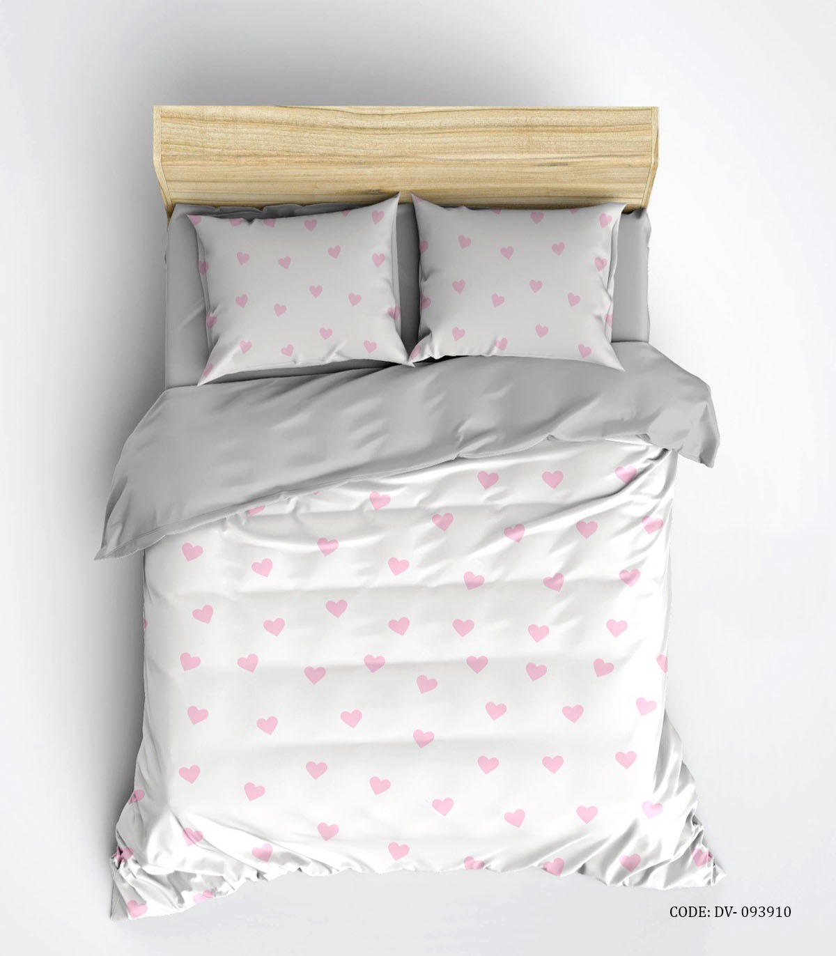 سرویس روتختی ساده طرح قلب صورتی