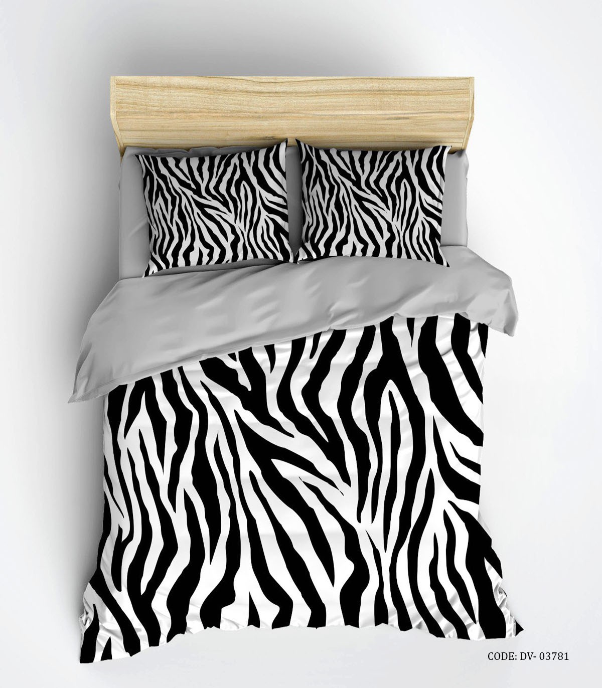 ست روتختی و لحاف دوختدار دو نفره سیاه و سفید زبرا