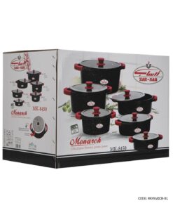 سرویس قابلمه گرانیتی 11 پارچه زرساب مدل مونارک پلاس طوسی