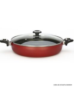 تابه دو دسته گرانیتی درب شیشه ای سایز 32 مدل گرانیتا