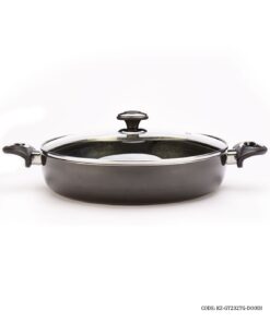 تابه دو دسته گرانیتی درب شیشه ای سایز 32 مدل گرانیتا