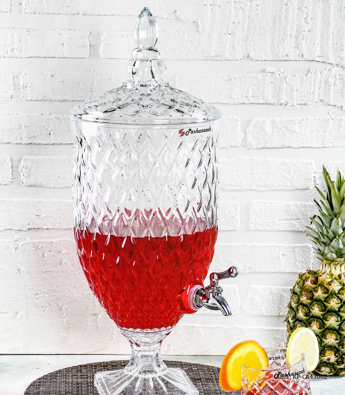 کلمن شیشه ای پایه دار 5 لیتری مدل رین