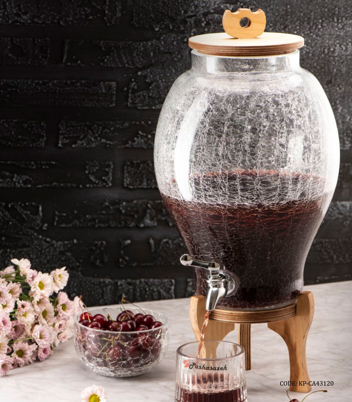 کلمن شیشه الماسی 6.5 لیتری مدل رومنس