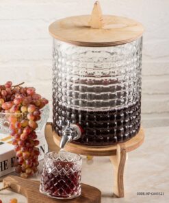 کلمن شیشه ای پایه دار مدل راتان