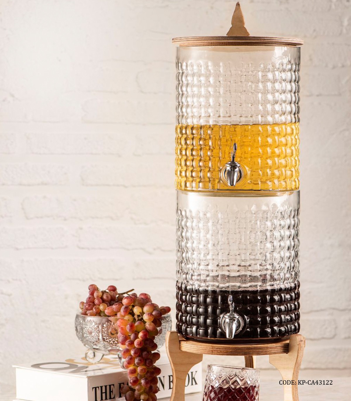 کلمن شیشه ای دو طبقه 9 لیتری مدل راتان