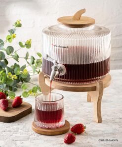 کلمن شیشه ای پایه چوبی مدل ویکتوریا