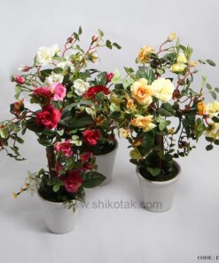 گلدان بوته رز مصنوعی