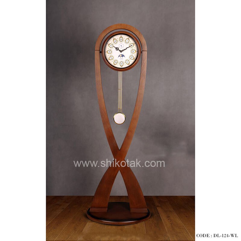 ساعت ایستاده مدرن سری 124فلور قهوه ای