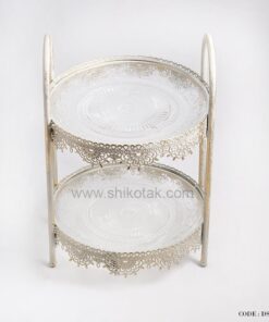 استند فلزی پتینه کاری بشقاب میوه خوری