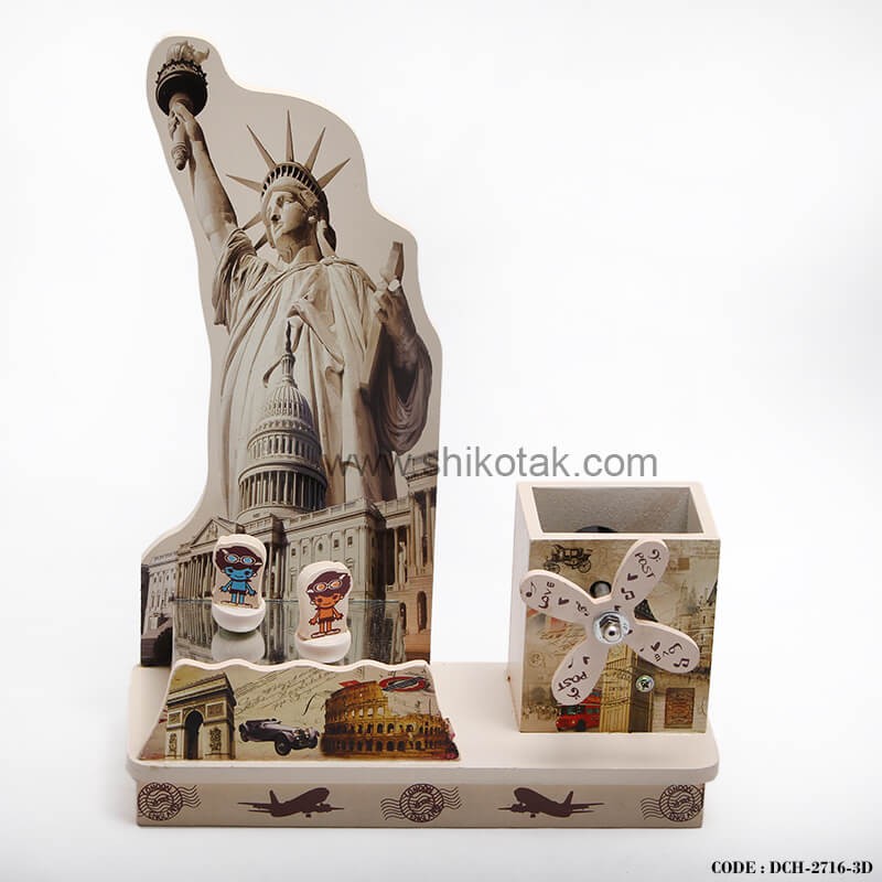 جاقلمی چوبی موزیکال طرح مجسمه آزادی