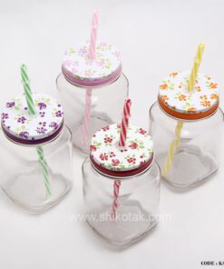 لیوان اسموتی نی دار گل گلی