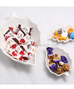 ظرف سالاد خوری سرامیکی متوسط طرح برگ