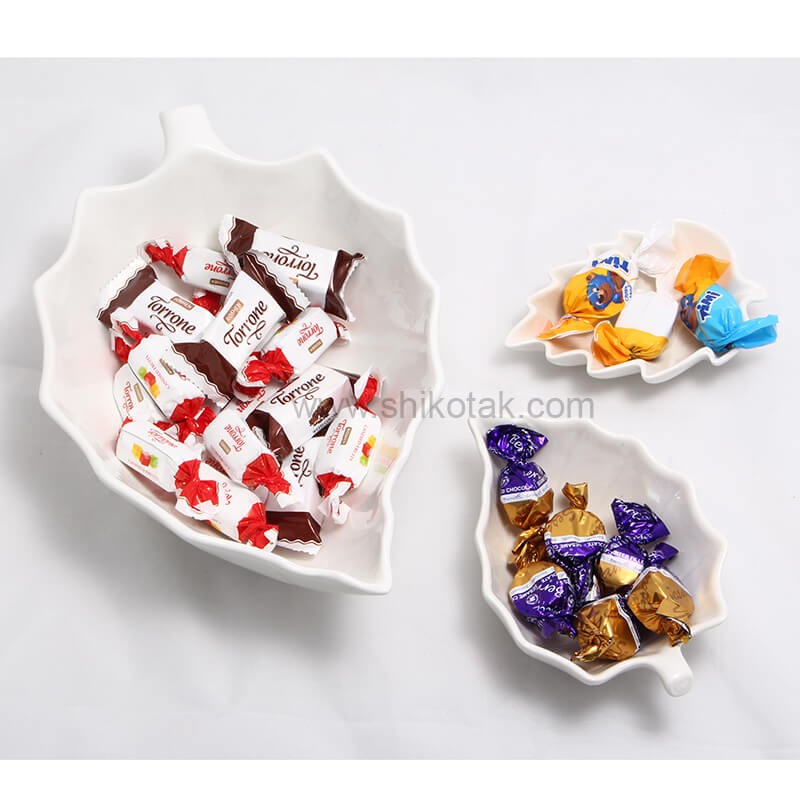 ظرف سالاد خوری سرامیکی متوسط طرح برگ