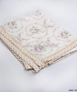 رومیزی طرح گل بنفش