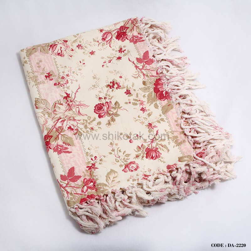 رومیزی طرح گل قرمز 4نفره