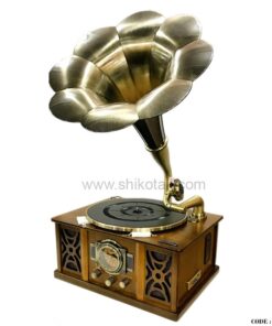 گرامافون رومیزی مدل آدرین رنگ قهوه ای