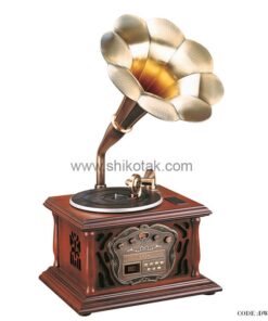 گرامافون رومیزی مدل ماکان قهوه ای روشن