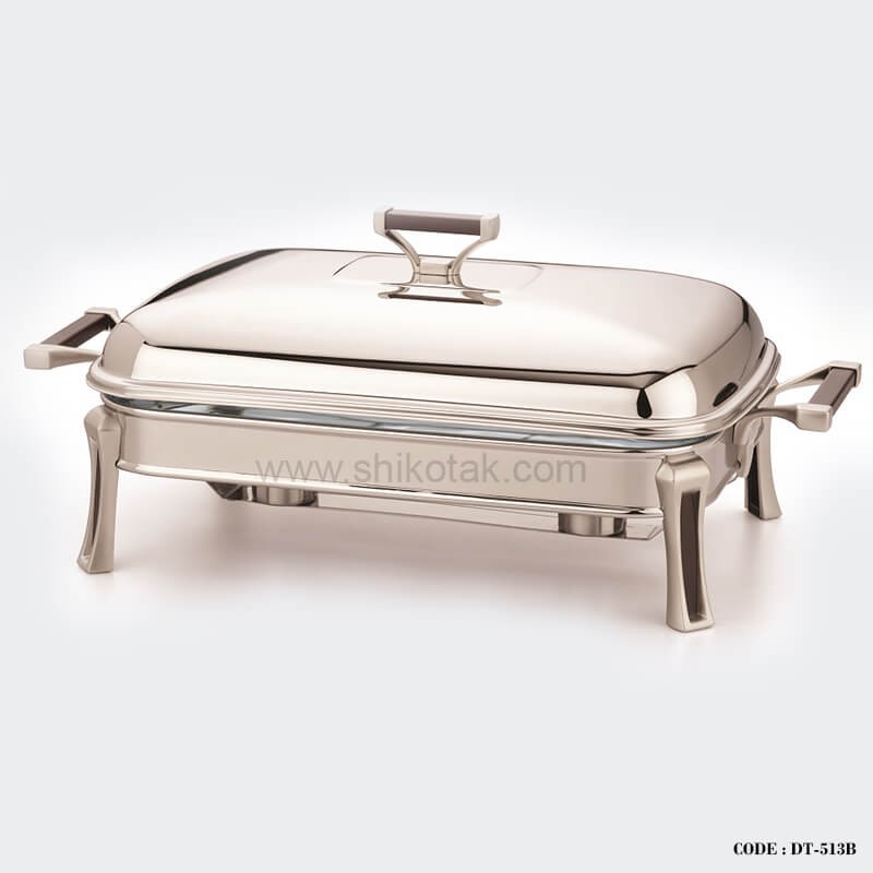 ظرف سوفله خوری مستطیل طرح چوب سایز بزرگ