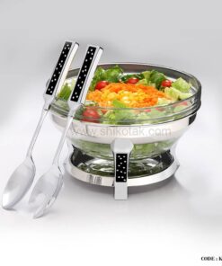 سالادخوری استیل پایه دار طرح دایموند