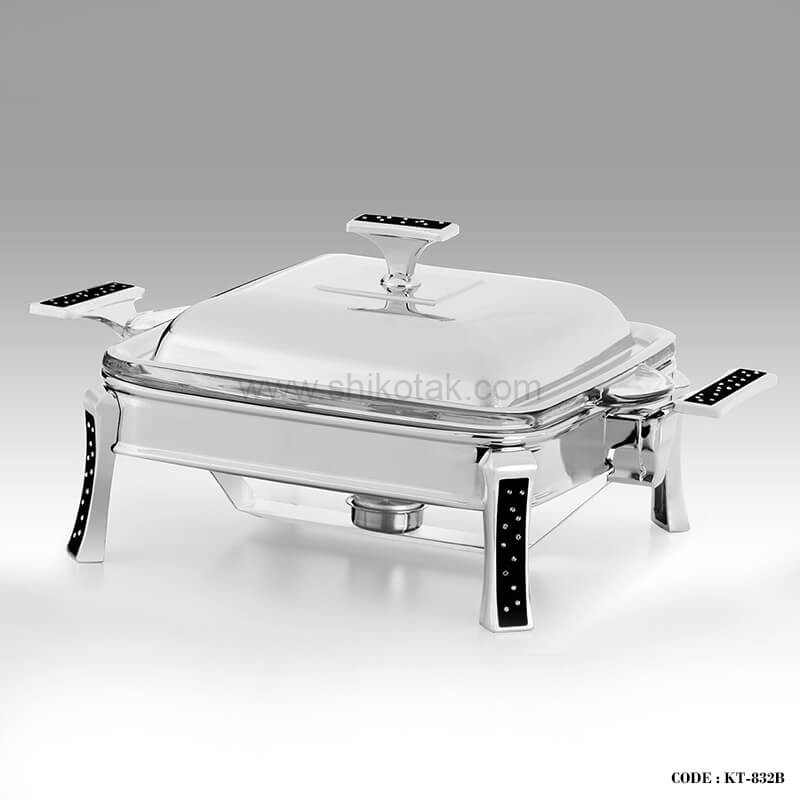 ظرف سوفله خوری مربع نگین دار سایز بزرگ