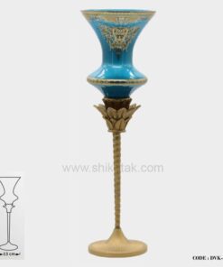 شمعدان سلطنتی آبی فیروزه ای بزرگ سری 010