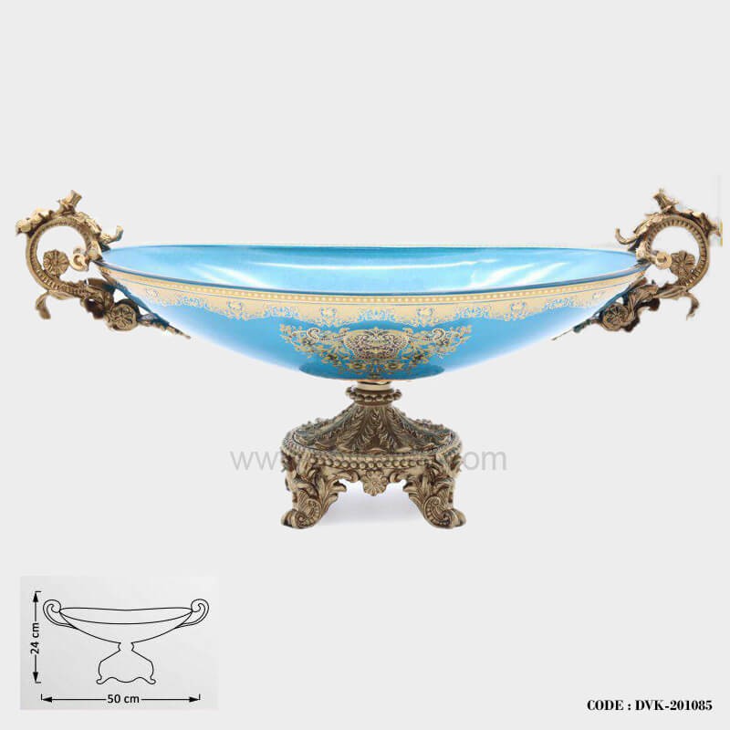 ظروف دکوری داخل بوفه آبی بزرگ سری 085