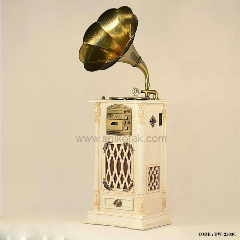 گرامافون کلاسیک چوبی کرم سری 2503