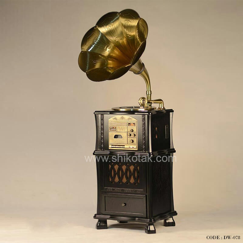 گرامافون کنار سالنی قهوه ای سری 078