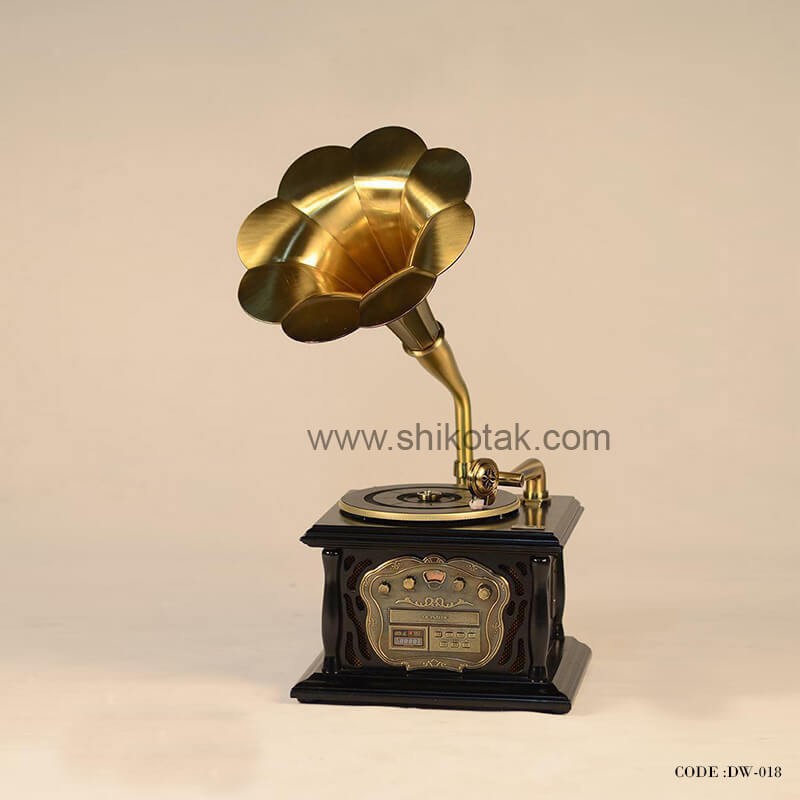 گرامافون رومیزی مدل ماکان قهوه ای تیره