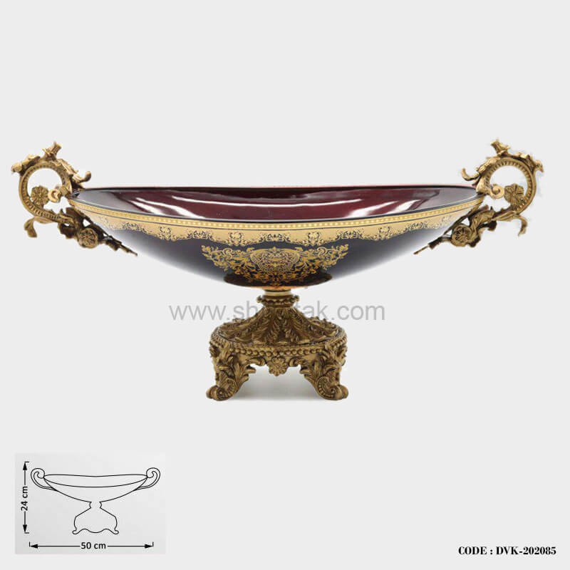 ظروف دکوری داخل بوفه زرشکی بزرگ سری 085