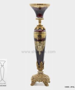 شمعدان سلطنتی پایه برنز زرشکی سری 083