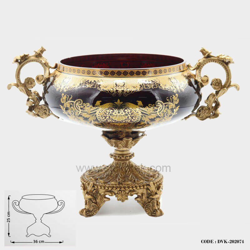 ظرف میوه خوری سلطنتی زرشکی سری 074